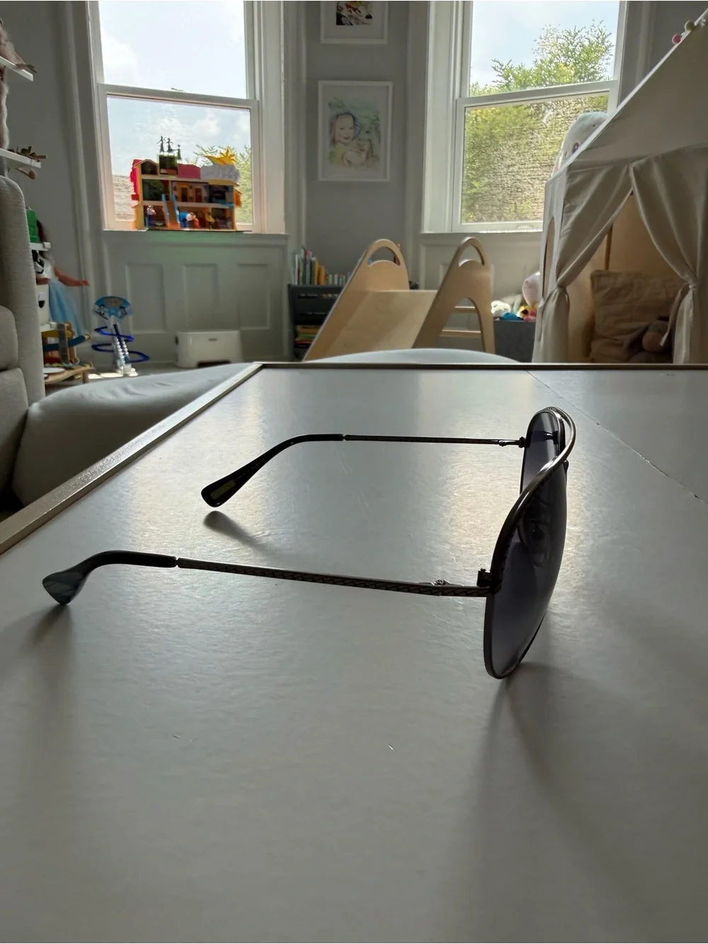 Lanvin Black Frame Aviator Sunglasses with Gray Lenses unisex
